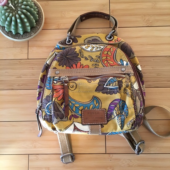 fossil backpack canvas
